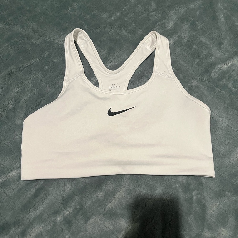 Nike Dri-FIT Swoosh Sports Bra White Racerback Medium Support XL BV3630-100